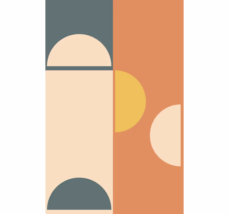 Moderní tapeta geometrické umění s půlkruhy a obdélníky - TenStickers