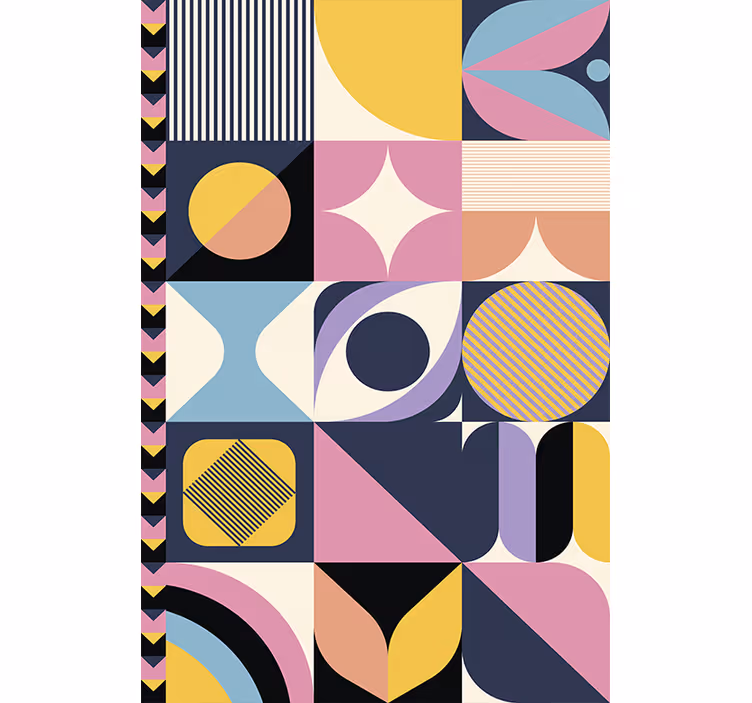 Moderní tapeta s geometrickým uměním více postav - TenStickers