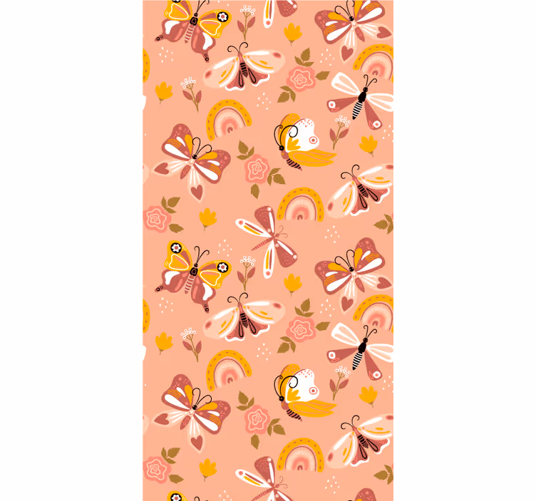Moderní tapeta motýli a duhy v boho stylu - TenStickers