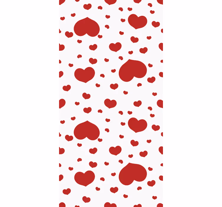 Moderní tapeta vzory s malými a velkými srdíčky - TenStickers