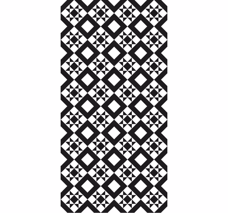 Kuchyňská tapeta černobílé geometrické dlaždice - TenStickers