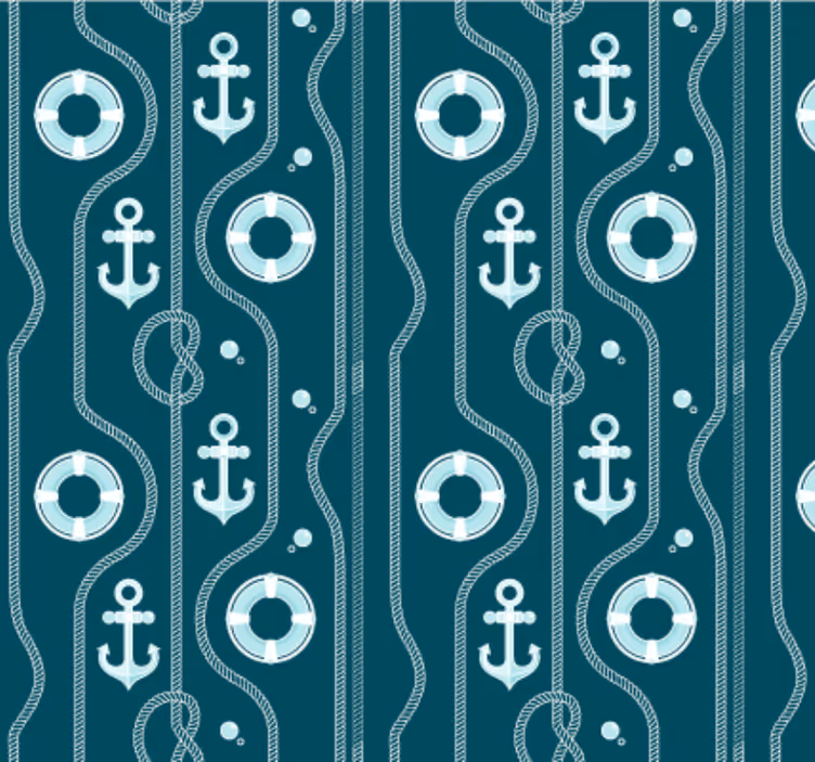 Tapeta do koupelny modrý námořnický kotva - TenStickers