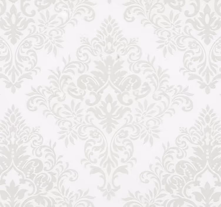 Tapeta do obývacího pokoje klasický bílý damask - TenStickers