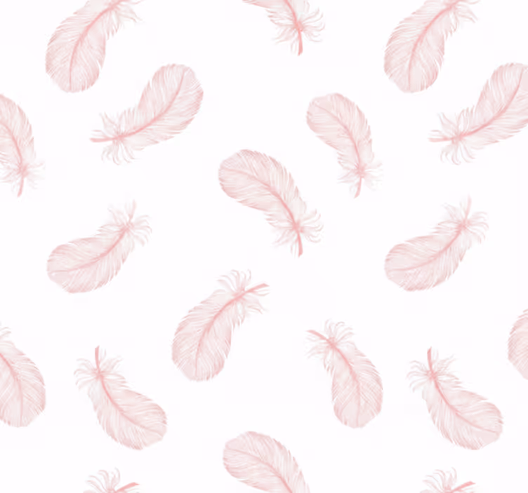 Tapeta do obývacího pokoje růžový peříčkový vzor - TenStickers