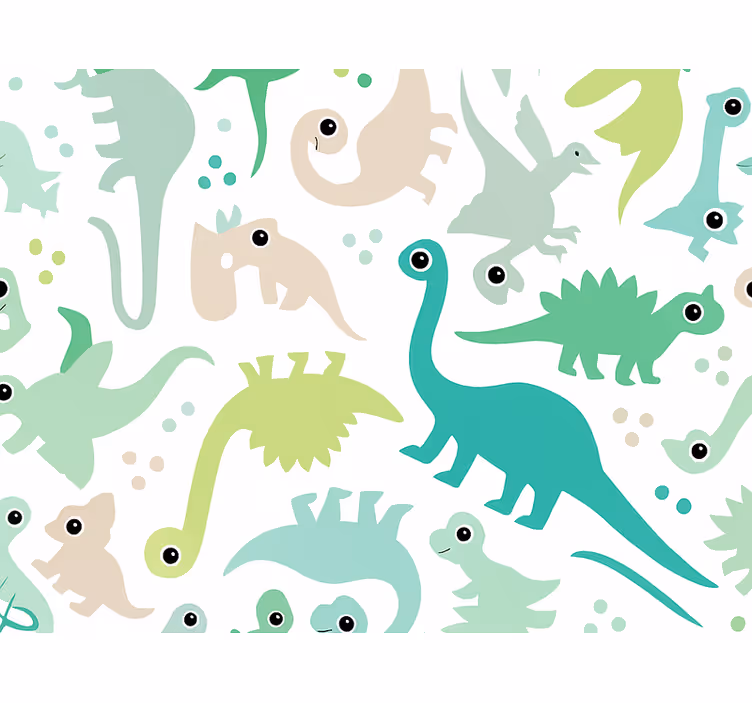 Tapeta do dětského pokoje barevný dinosaurus - TenStickers