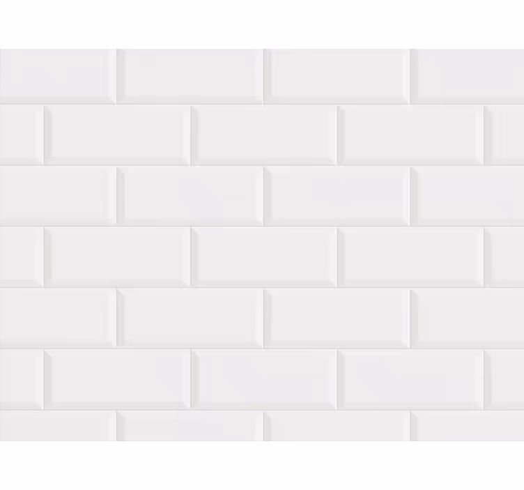 Tapeta do koupelny s bílým dlaždicovým vzorem - TenStickers