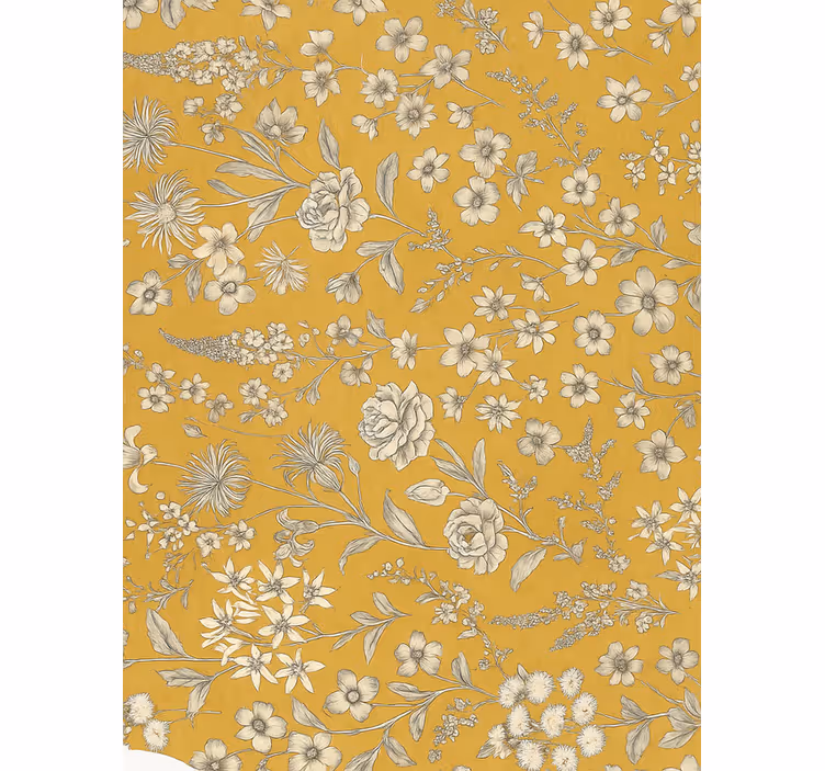 Tapeta do ložnice s vintage květinovým vzorem - TenStickers