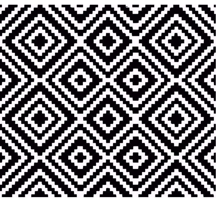 Tapeta do obývacího pokoje Černobílý čtvercový design - TenStickers