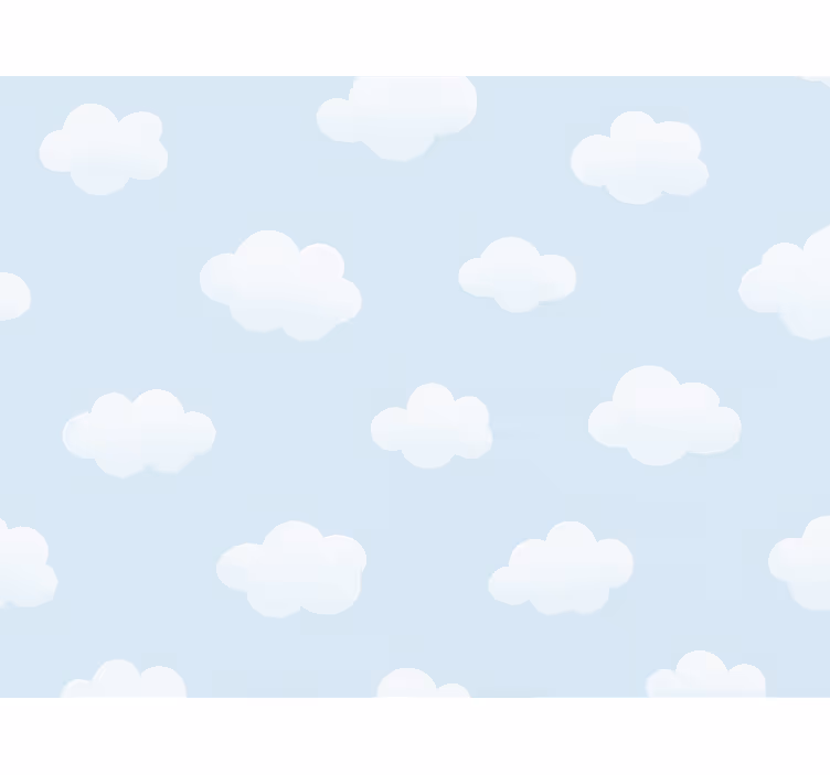 Tapeta do dětského pokoje s jednoduchým vzorem mraků - TenStickers