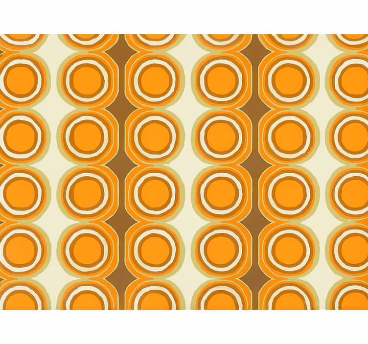 Tapeta do obývacího pokoje retro oranžové kruhy - TenStickers