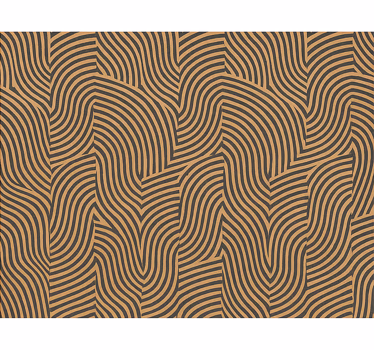 Tapeta do obývacího pokoje moderní černé a oranžové linie - TenStickers