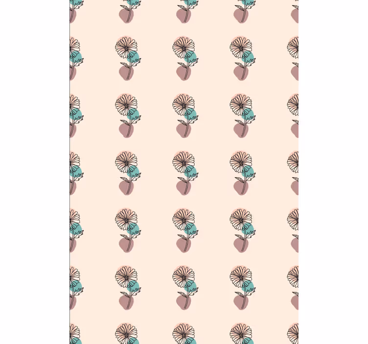 Květinová tapeta s designem květiny sedmikrásky - TenStickers
