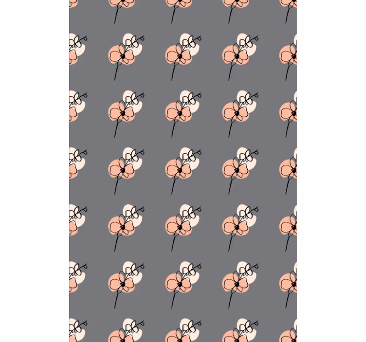 Květinová tapeta s abstraktním designem orchidejí - TenStickers