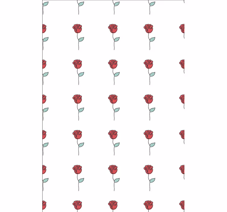 Květinová tapeta s roztomilým designem červené růže - TenStickers