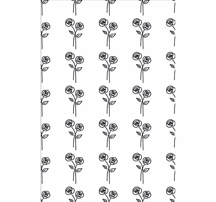 Květinový ornament tapeta minimalistický design růží - TenStickers