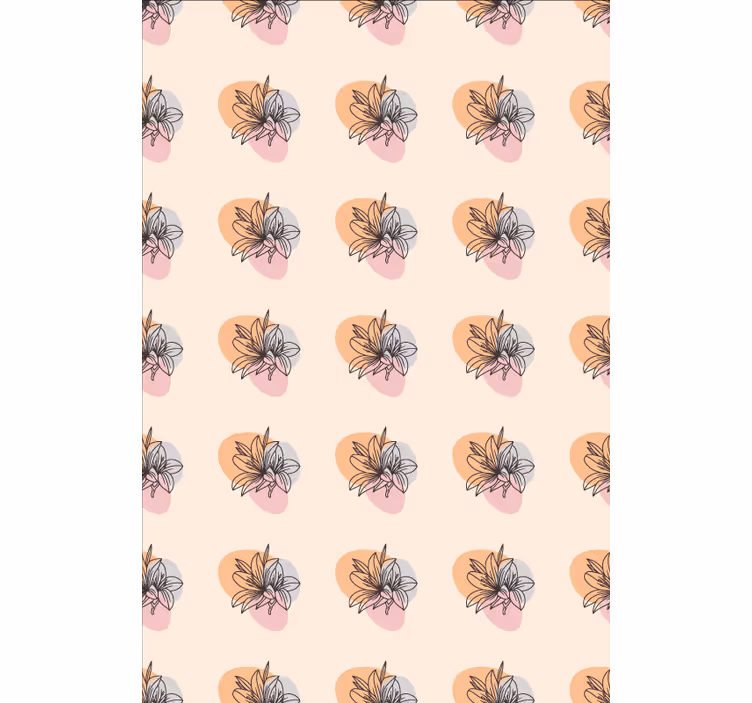 Květinový ornament tapeta roztomilá dvojice květin - TenStickers