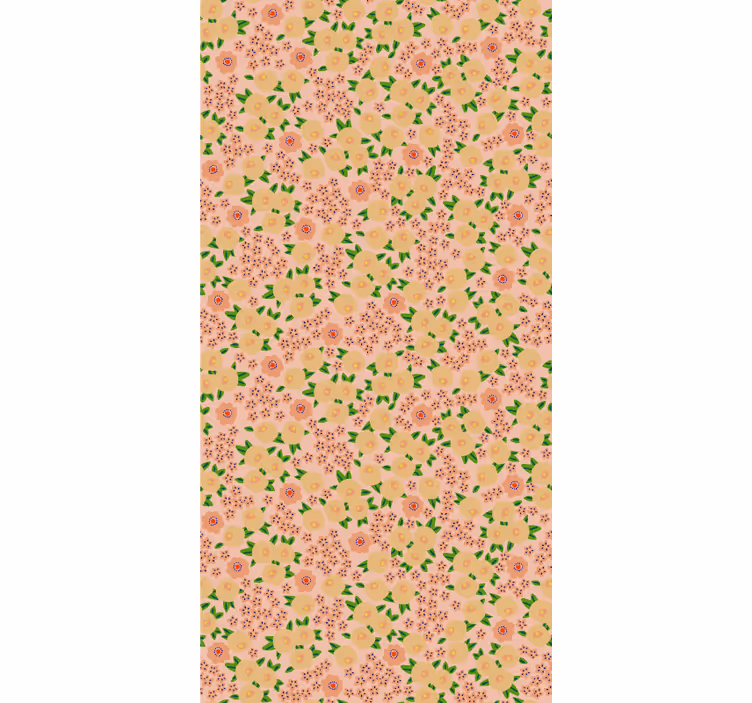 Květinový ornament tapeta v broskvových tónech - TenStickers
