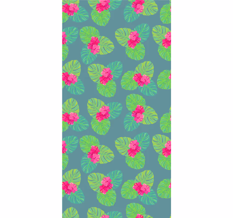 Květinový ornament tapeta s designem magnolie na vodě - TenStickers