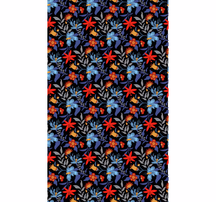 Květinový ornament tapeta tricot černá - TenStickers