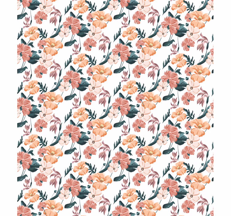 Květinový ornament tapeta ziedi bílá - TenStickers