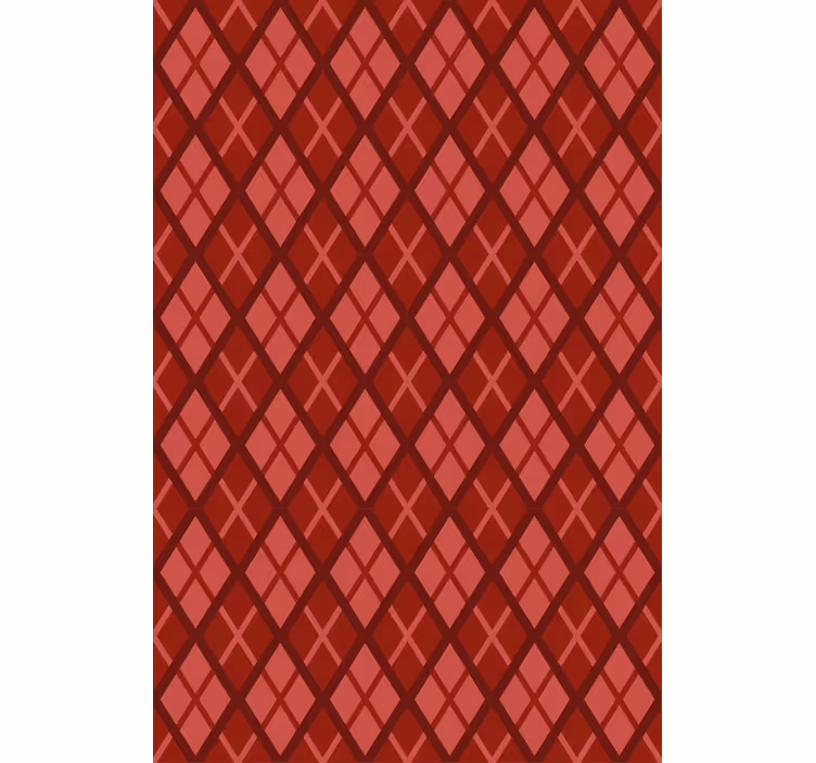 Tapeta do ložnice s červeným geometrickým diamantem - TenStickers