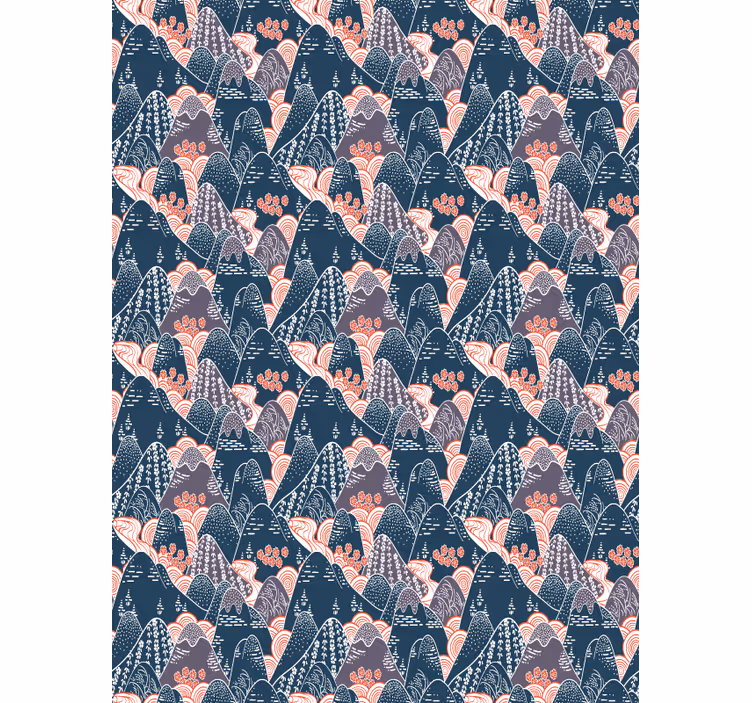 Tapeta do ložnice v multicolor japonském designu - TenStickers