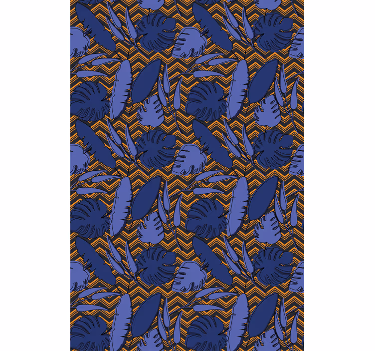 Tapeta do ložnice abstraktní modro-oranžový vzor - TenStickers