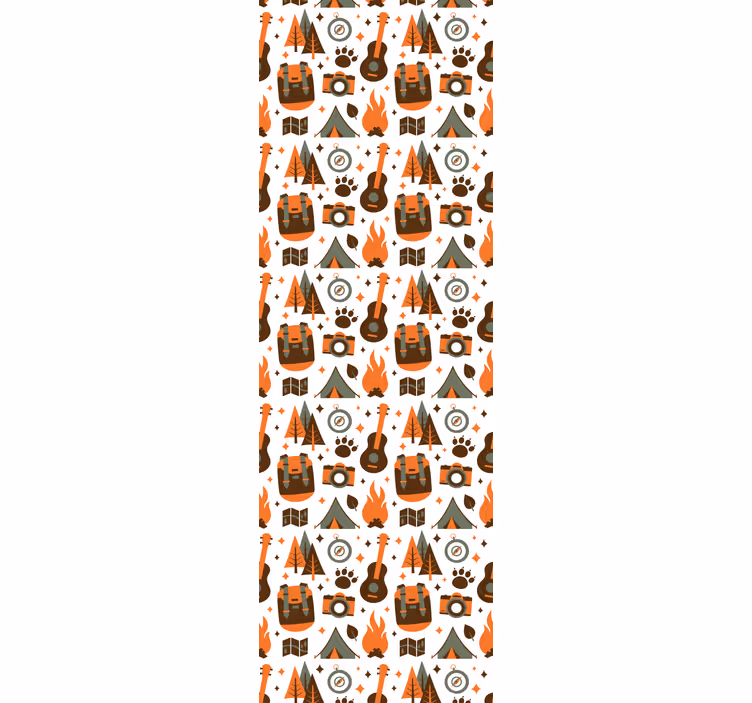 Tapeta do ložnice hory medvěd dřevo oheň - TenStickers