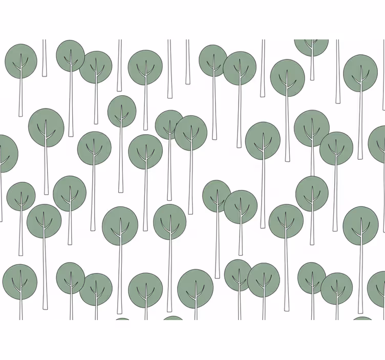 Květinová tapeta s minimalistickým vzorem stromů - TenStickers