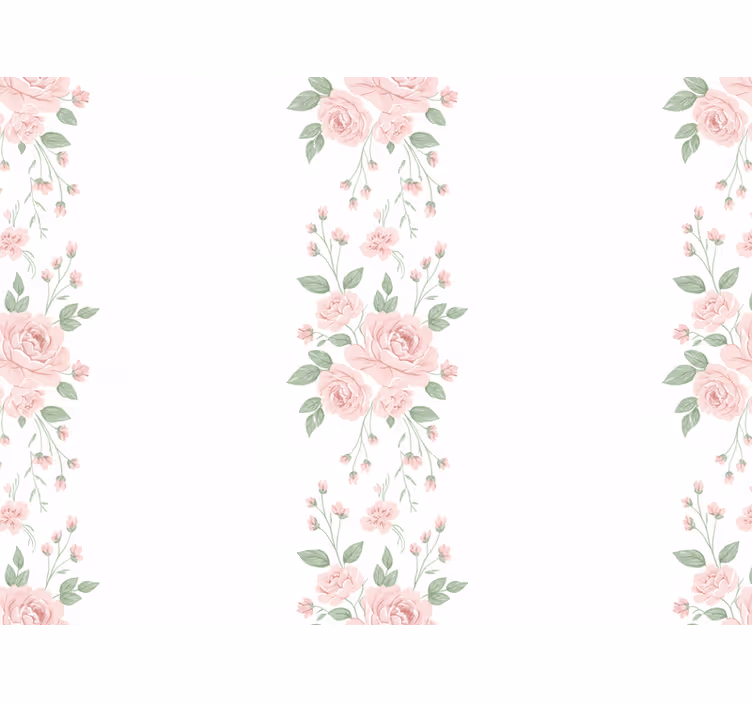 Květinová tapeta světle růžový design - TenStickers