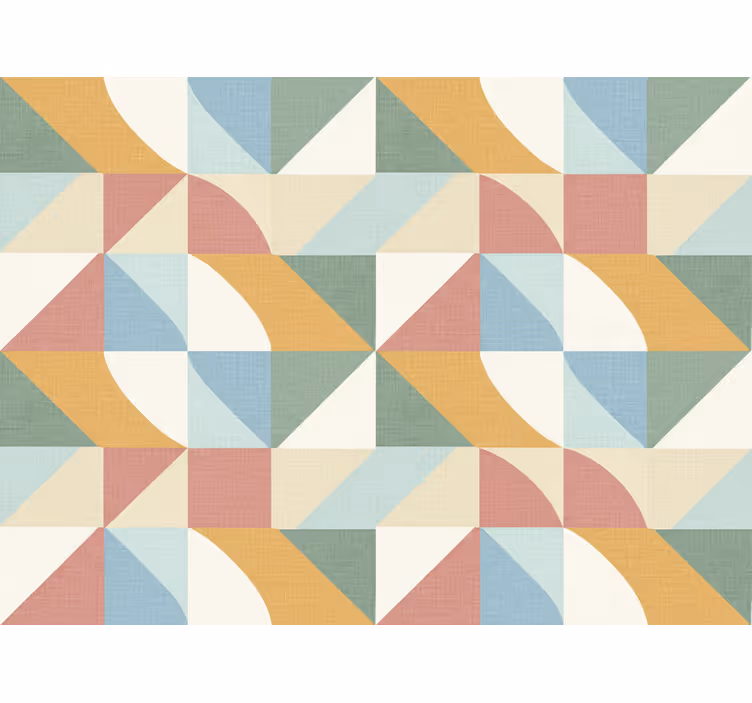 Rustikální tapeta geometrické tvary v jemných barvách - TenStickers