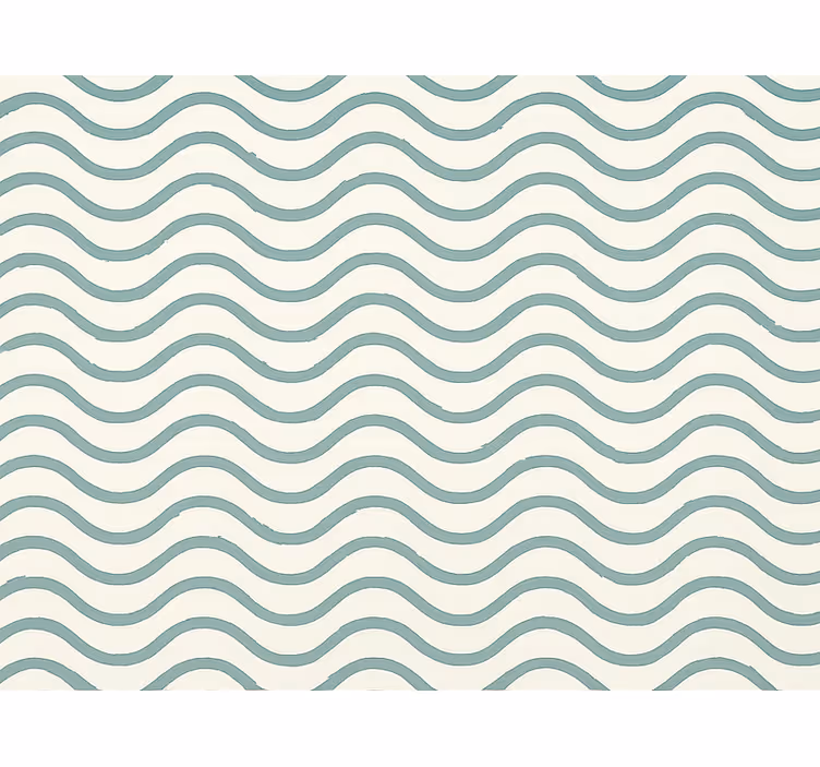 Geometrické tapety v tlumených modrozelených vlnách - TenStickers