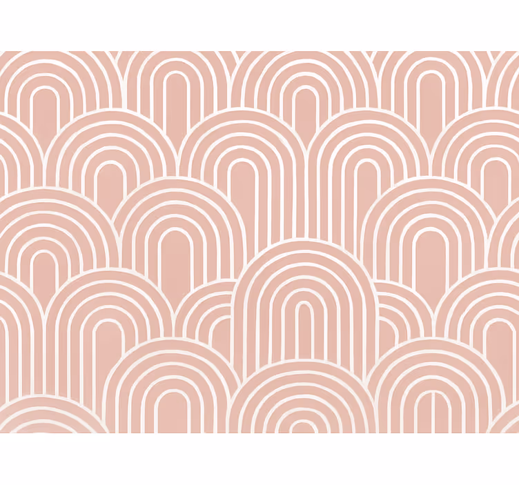 Geometrické tapety růžové retro oblouky - TenStickers