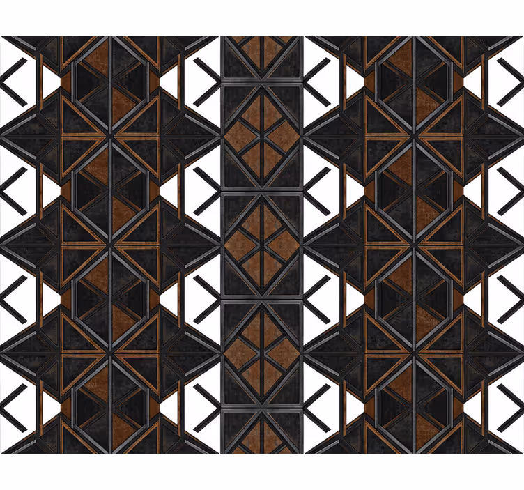 Průmyslové tapety geometrické černohnědé - TenStickers