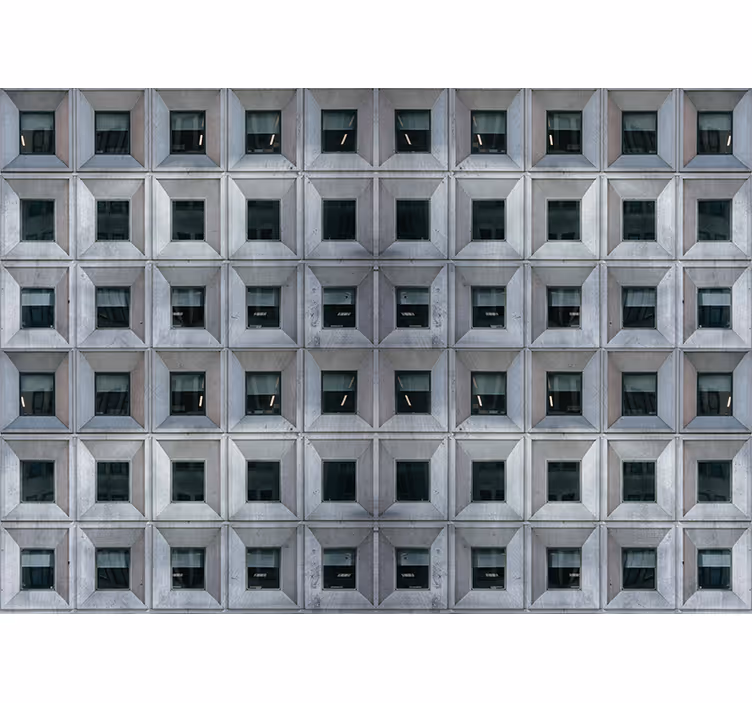 Tapeta s kovovým efektem v brutalistní architektuře - TenStickers
