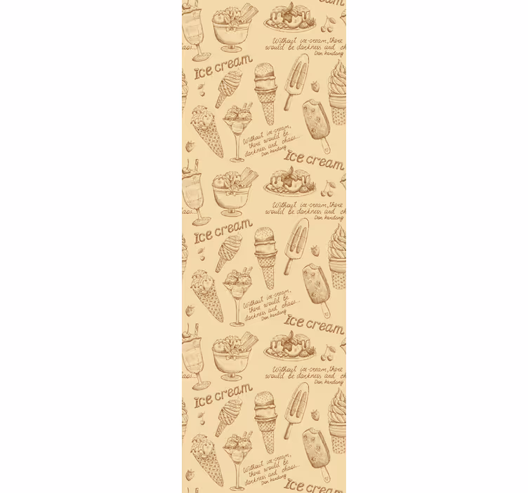 Rustikální tapeta vintage chladnička s nanuky - TenStickers