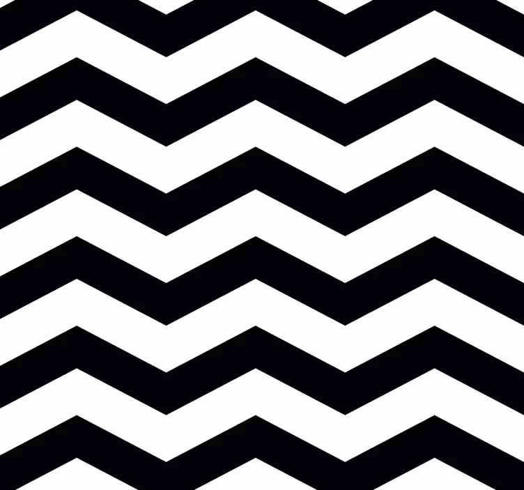 Bílá tapeta s černobílým zigzag vzorem - TenStickers