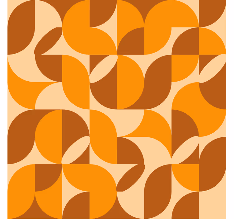 Oranžová tapeta s retro oranžovými motivy - TenStickers