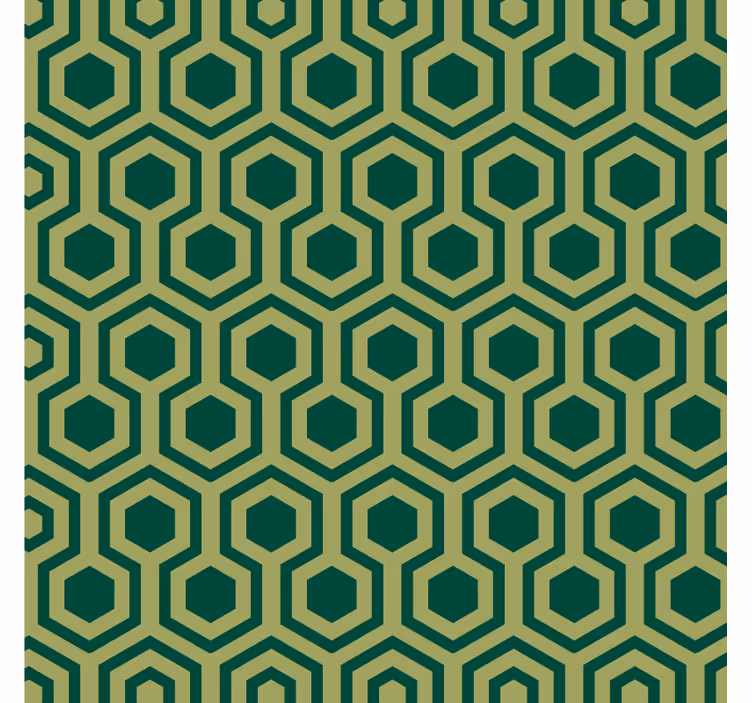 Zelená tapeta s vintage zelenými hexagony - TenStickers