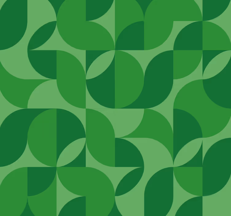 Zelená tapeta v retro geometrickém stylu - TenStickers