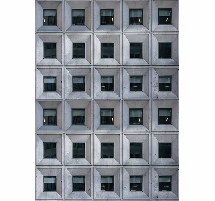 Šedá tapeta v brutalistní architektuře - TenStickers