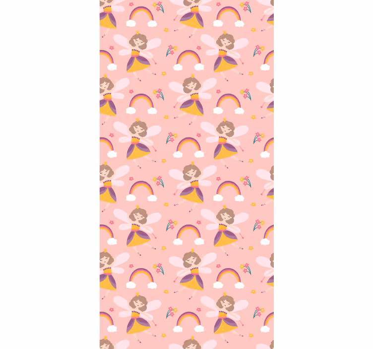 Růžová tapeta princezna víla - TenStickers