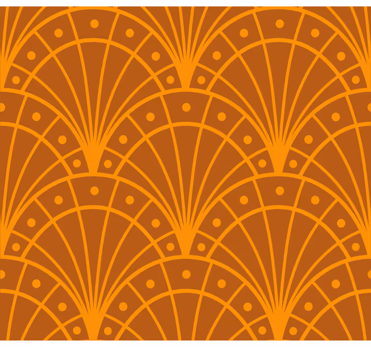 Terakotová tapeta elegantní oranžové artdeco - TenStickers