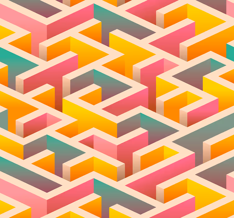 Geometrické tapeta s labyrintem - TenStickers