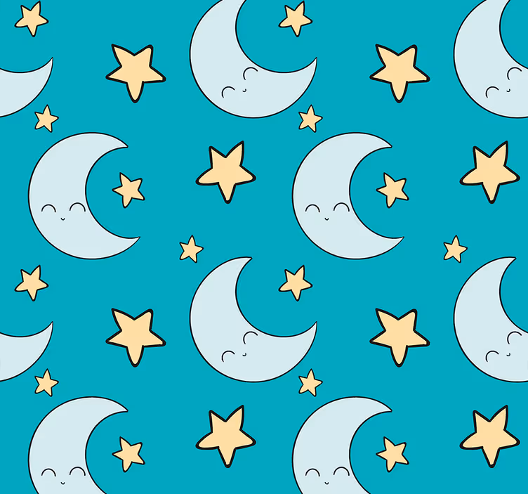 Hvězdy a měsíc dětské tapeta - TenStickers