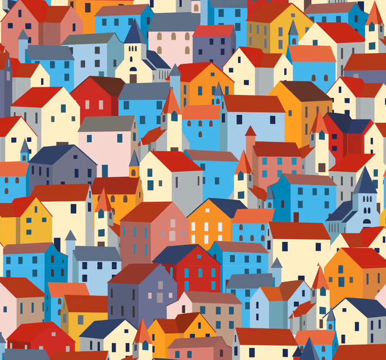 Městské mrakodrapy moderní tapeta - TenStickers