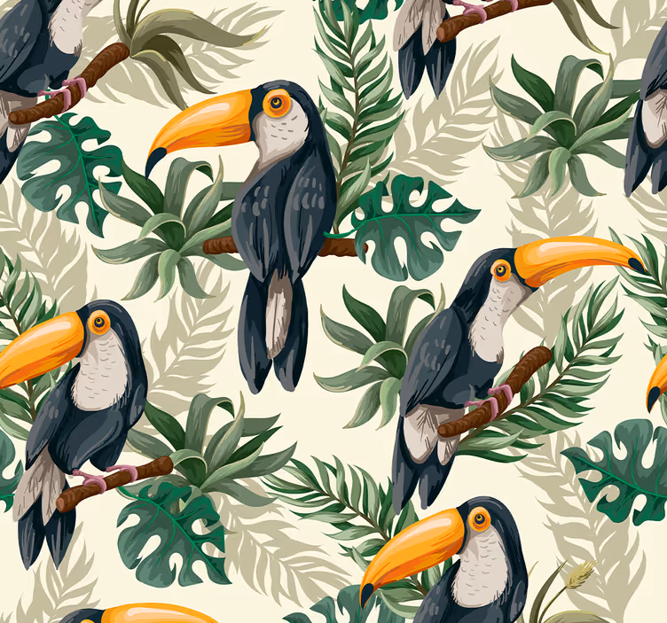 Tapeta džungle toucanský les - TenStickers