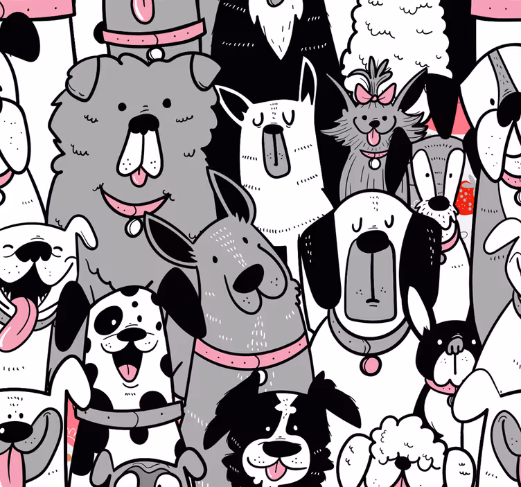 Psí obrysy dětské tapeta - TenStickers