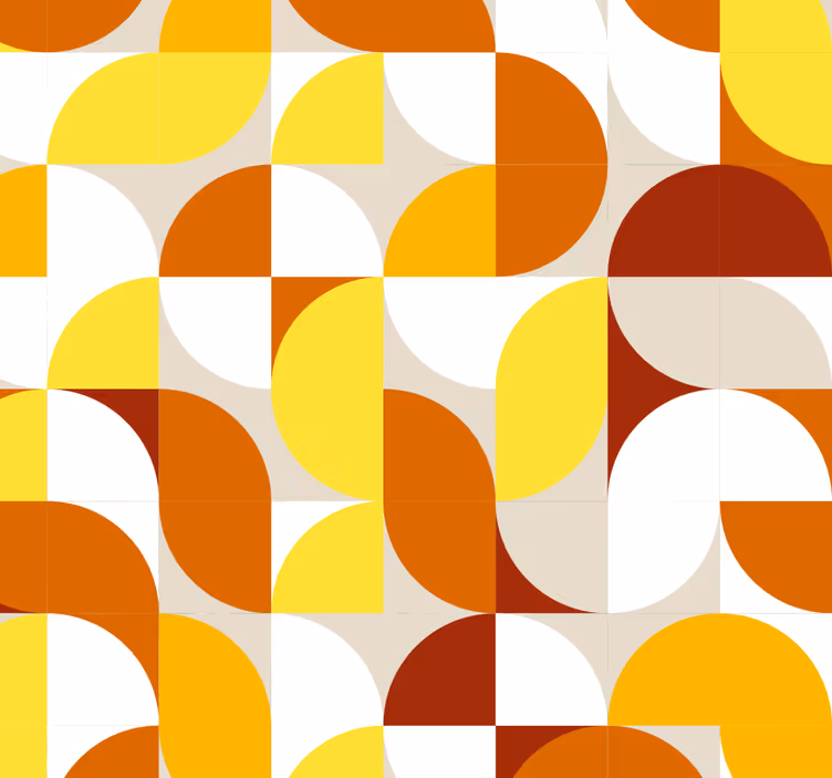 Oranžové a žluté tapeta ve stylu vintage - TenStickers
