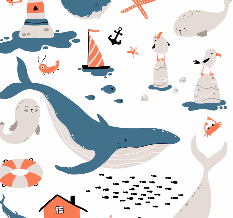 Pod mořem dětské tapeta - TenStickers